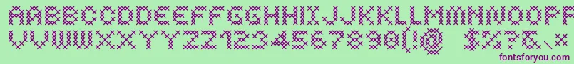 Шрифт CosturaRegular – фиолетовые шрифты на зелёном фоне