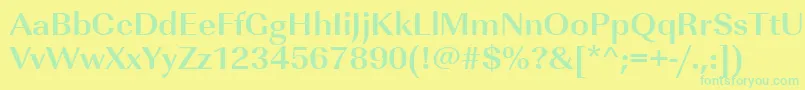 UrwimperialtwidBold Font – Green Fonts on Yellow Background