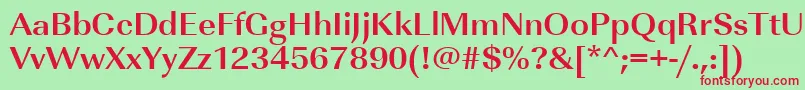 フォントUrwimperialtwidBold – 赤い文字の緑の背景