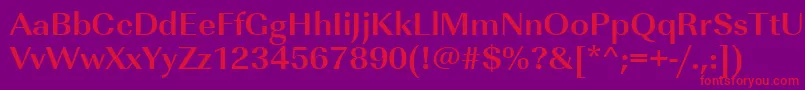 フォントUrwimperialtwidBold – 紫の背景に赤い文字