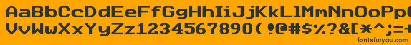 Datasunjustified Font – Black Fonts on Orange Background