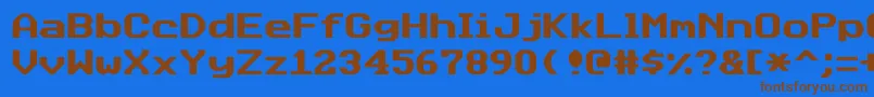 Datasunjustified Font – Brown Fonts on Blue Background