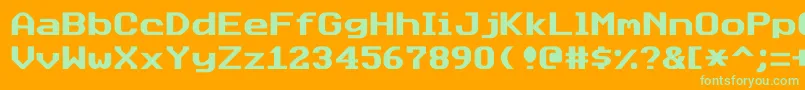 Datasunjustified Font – Green Fonts on Orange Background