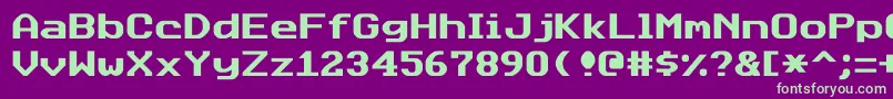 Datasunjustified Font – Green Fonts on Purple Background