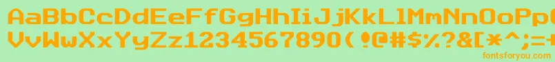 Datasunjustified Font – Orange Fonts on Green Background