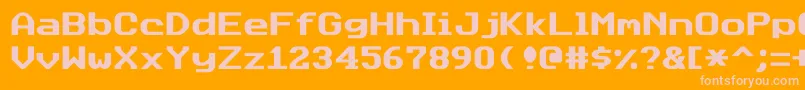 Datasunjustified Font – Pink Fonts on Orange Background