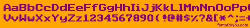 Datasunjustified Font – Purple Fonts on Orange Background