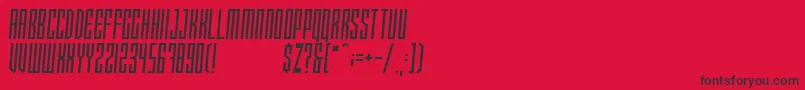 フォントXray Ted  Skew  – 赤い背景に黒い文字