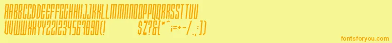 Xray Ted  Skew  Font – Orange Fonts on Yellow Background