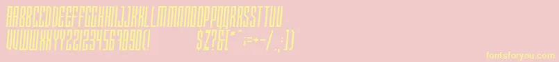 Xray Ted  Skew  Font – Yellow Fonts on Pink Background