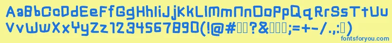 Chuck Font – Blue Fonts on Yellow Background