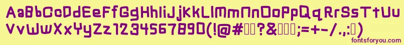 Chuck Font – Purple Fonts on Yellow Background