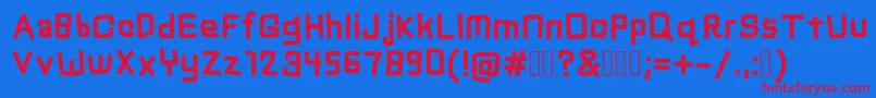 Chuck Font – Red Fonts on Blue Background