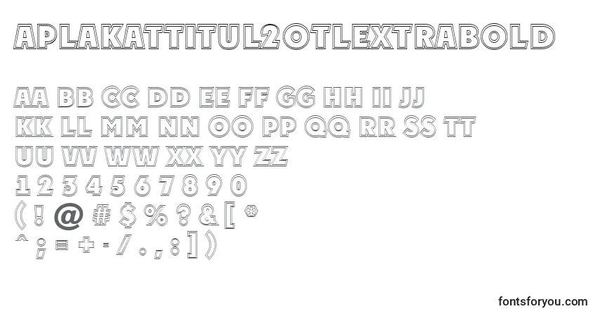 Шрифт APlakattitul2otlExtrabold – алфавит, цифры, специальные символы