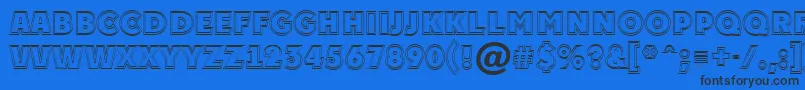 APlakattitul2otlExtrabold-Schriftart – Schwarze Schriften auf blauem Hintergrund