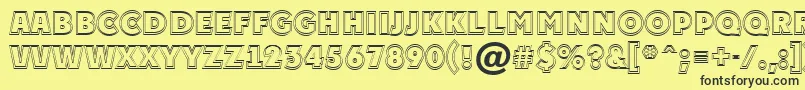 フォントAPlakattitul2otlExtrabold – 黒い文字の黄色い背景