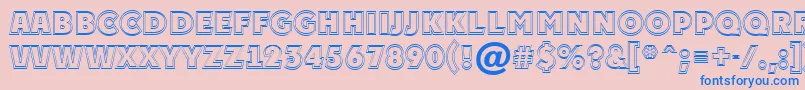 Weitere Informationen zur APlakattitul2otlExtrabold-Schriftart APlakattitul2otlExtrabold-Schriftart – Blaue Schriften auf rosa Hintergrund