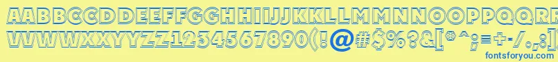 APlakattitul2otlExtrabold Font – Blue Fonts on Yellow Background