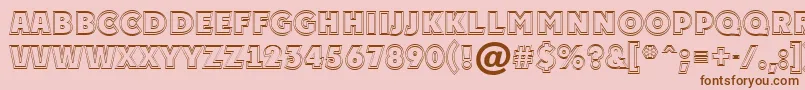 APlakattitul2otlExtrabold-Schriftart – Braune Schriften auf rosa Hintergrund