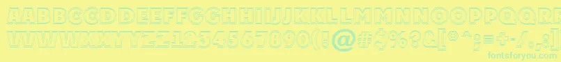 APlakattitul2otlExtrabold Font – Green Fonts on Yellow Background