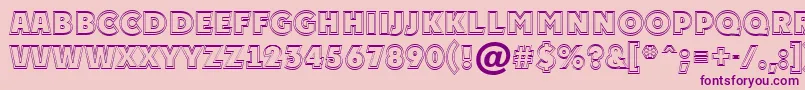 Weitere Informationen zur APlakattitul2otlExtrabold-Schriftart APlakattitul2otlExtrabold-Schriftart – Violette Schriften auf rosa Hintergrund