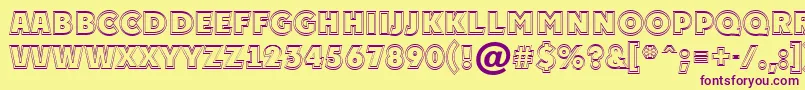 APlakattitul2otlExtrabold-Schriftart – Violette Schriften auf gelbem Hintergrund