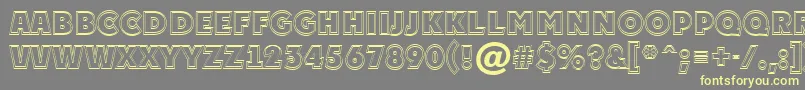 APlakattitul2otlExtrabold-Schriftart – Gelbe Schriften auf grauem Hintergrund