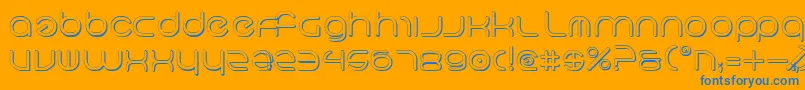 Weitere Informationen zur NeoGeo3D-Schriftart NeoGeo3D-Schriftart – Blaue Schriften auf orangefarbenem Hintergrund