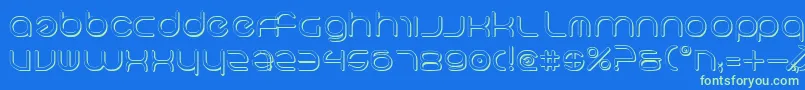 NeoGeo3D-Schriftart – Grüne Schriften auf blauem Hintergrund