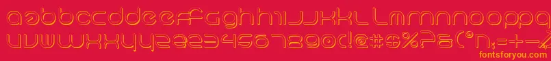 NeoGeo3D-Schriftart – Orangefarbene Schriften auf rotem Hintergrund