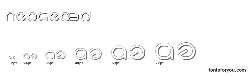 Größen der Schriftart NeoGeo3D