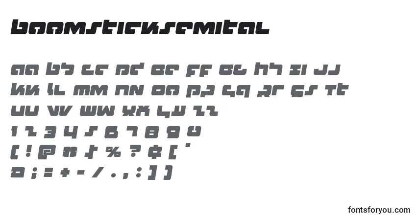 A fonte Boomsticksemital – alfabeto, números, caracteres especiais