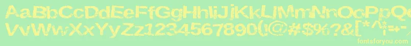 Krustysigns Font – Yellow Fonts on Green Background