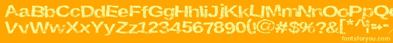 Krustysigns-Schriftart – Gelbe Schriften auf orangefarbenem Hintergrund