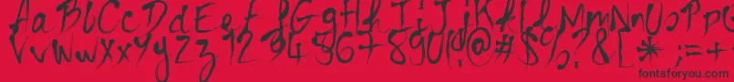 BloodyCre Font – Black Fonts on Red Background