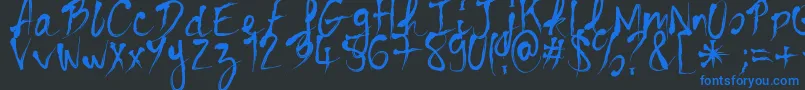 BloodyCre Font – Blue Fonts on Black Background