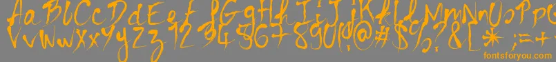 BloodyCre Font – Orange Fonts on Gray Background