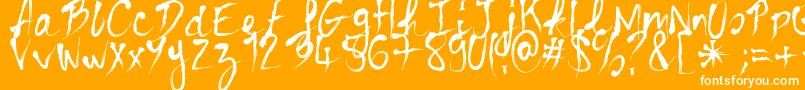 BloodyCre Font – White Fonts on Orange Background