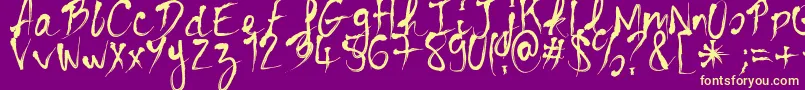 BloodyCre Font – Yellow Fonts on Purple Background