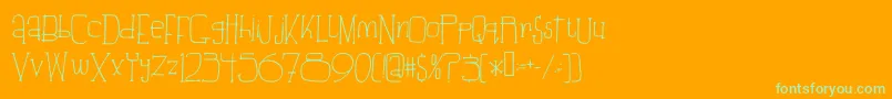 BeautifulAria-Schriftart – Grüne Schriften auf orangefarbenem Hintergrund