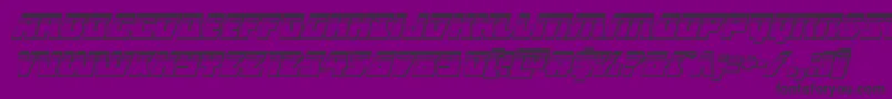 Halfshellheroplatital-Schriftart – Schwarze Schriften auf violettem Hintergrund