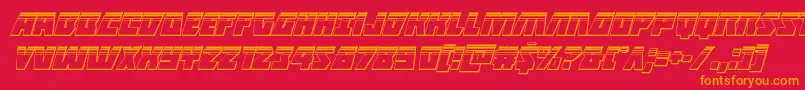 Halfshellheroplatital Font – Orange Fonts on Red Background