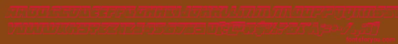 Halfshellheroplatital-Schriftart – Rote Schriften auf braunem Hintergrund
