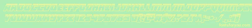 Halfshellheroplatital-Schriftart – Gelbe Schriften auf grünem Hintergrund