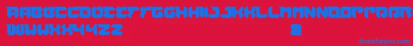 フォントRhinocerosBreakTheWall – 赤い背景に青い文字