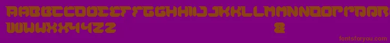 フォントRhinocerosBreakTheWall – 紫色の背景に茶色のフォント
