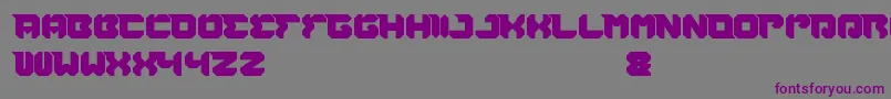 フォントRhinocerosBreakTheWall – 紫色のフォント、灰色の背景