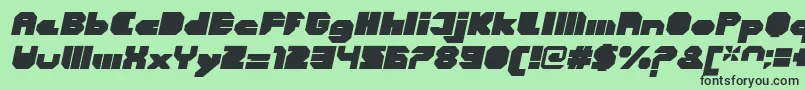 Fonte CortenClosedfatitalic – fontes pretas em um fundo verde