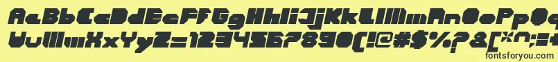 Шрифт CortenClosedfatitalic – чёрные шрифты на жёлтом фоне