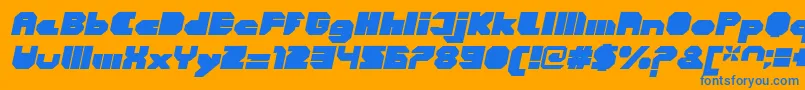 Czcionka CortenClosedfatitalic – niebieskie czcionki na pomarańczowym tle